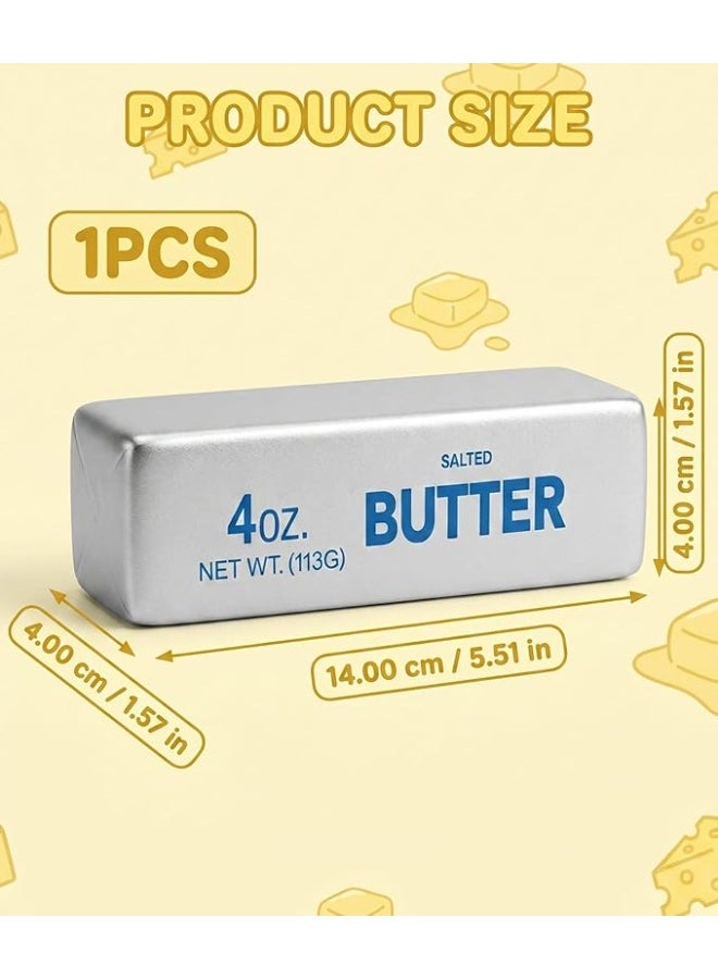 Butter Squishy Slow Rising Stress Relief Toy, 4oz Realistic Salted Butter Squeeze Toy, Soft PU Foam Decompression Fidget Toy for Kids & Adults, Novelty Gag Gift & Desk Companion - Image 3