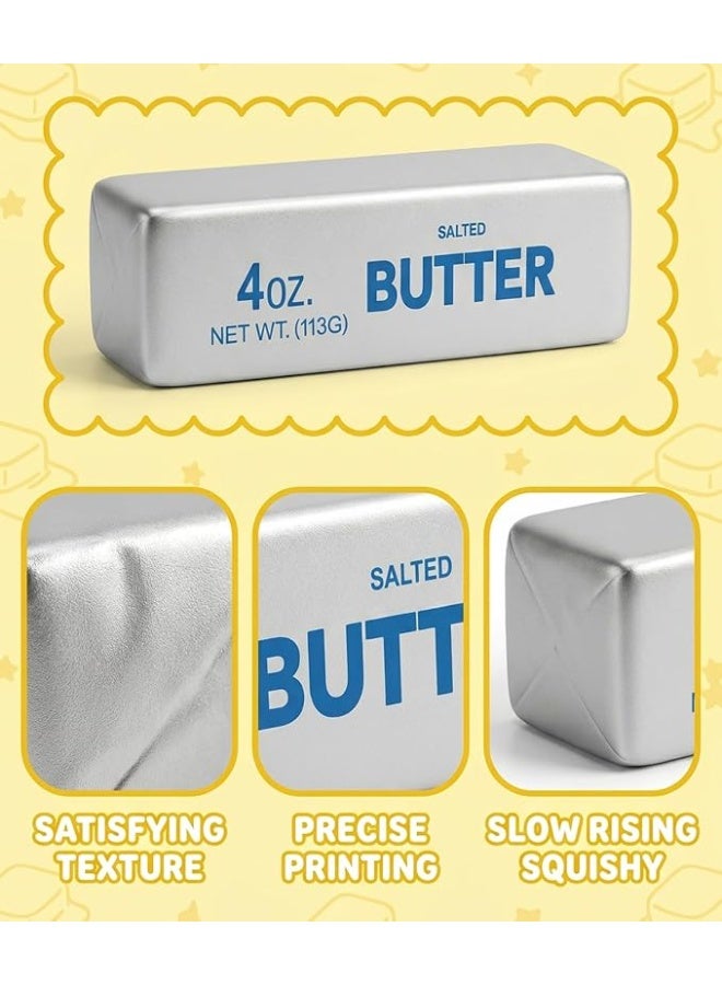 Butter Squishy Slow Rising Stress Relief Toy, 4oz Realistic Salted Butter Squeeze Toy, Soft PU Foam Decompression Fidget Toy for Kids & Adults, Novelty Gag Gift & Desk Companion - Image 5
