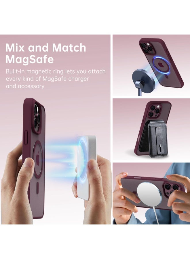 ACLIX Clear Magnetic Case for iPhone 16 Pro Max [Shockproof & Slim] Transparent Clear Hard Back Cover with high-Grade Protection | Deep Red - Image 3