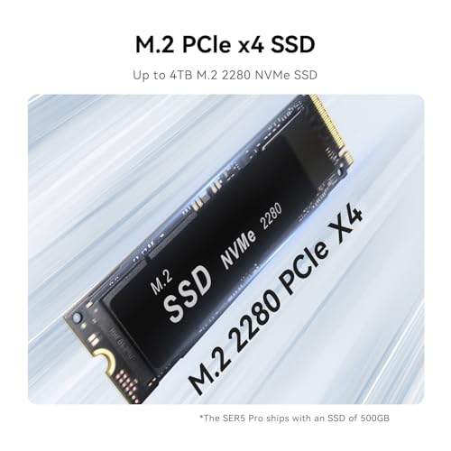 Beelink SER5 Pro Mini PC, AMD Ryzen 5 5625U(7nm, 6C/12T) up to 4.3GHz, Mini Computer 16GB DDR4 RAM 480GB NVME SSD, Micro PC 4K@60Hz Dual Display, Mini Gaming Computer WiFi6/BT5.2/HTPC/W-11 Pro - Image 3