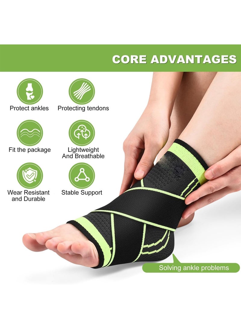 PYC 2 Piece Ankle Protector Adjustable Compression Ankle Support Brace For Running Sports Football and Basketball - Image 2