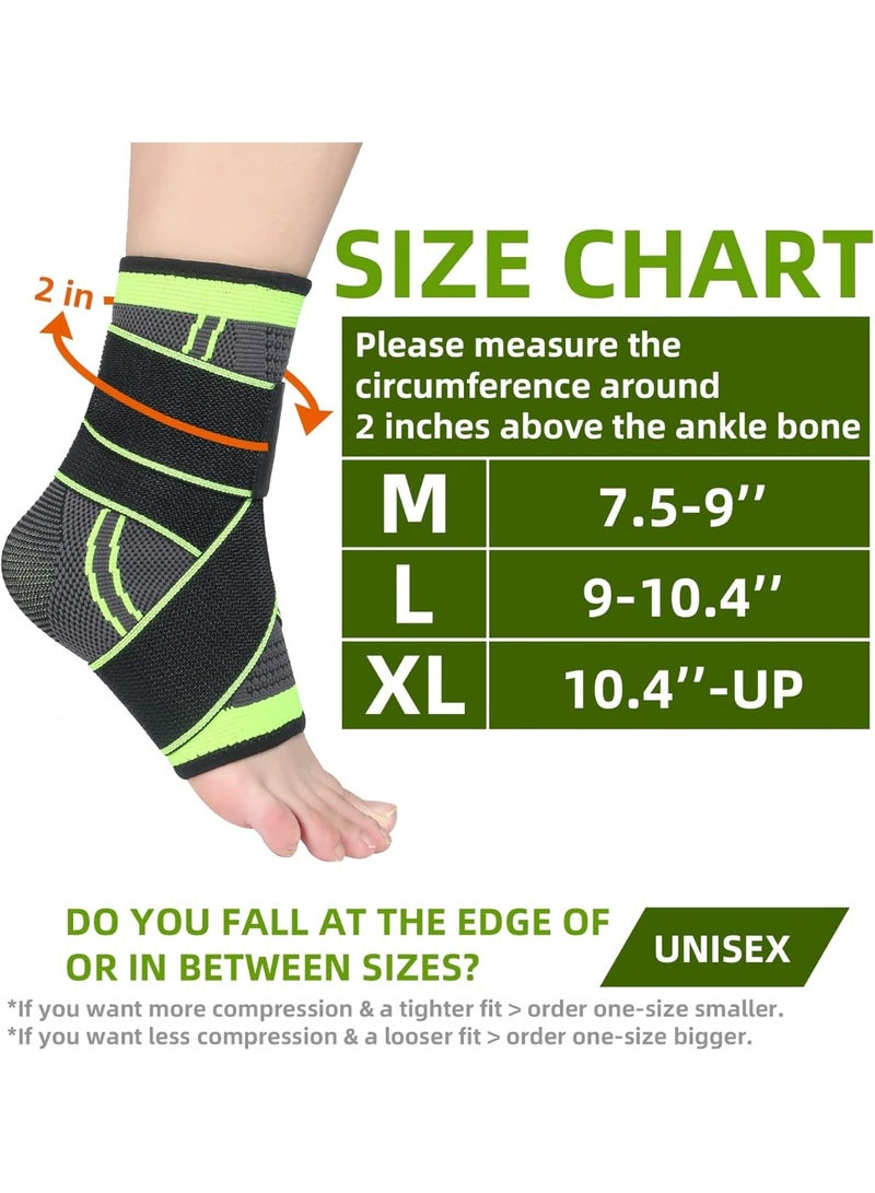 PYC 2 Piece Ankle Protector Adjustable Compression Ankle Support Brace For Running Sports Football and Basketball - Image 3