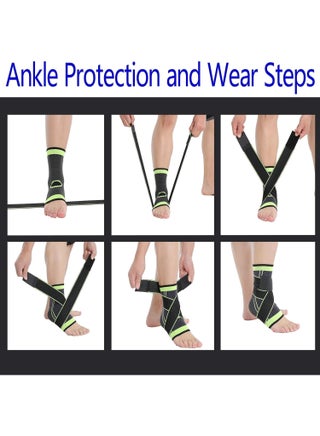2 Piece Ankle Protector Adjustable Compression Ankle Support Brace For Running Sports Football and Basketball - view 4