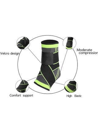 2 Piece Ankle Protector Adjustable Compression Ankle Support Brace For Running Sports Football and Basketball - view 5