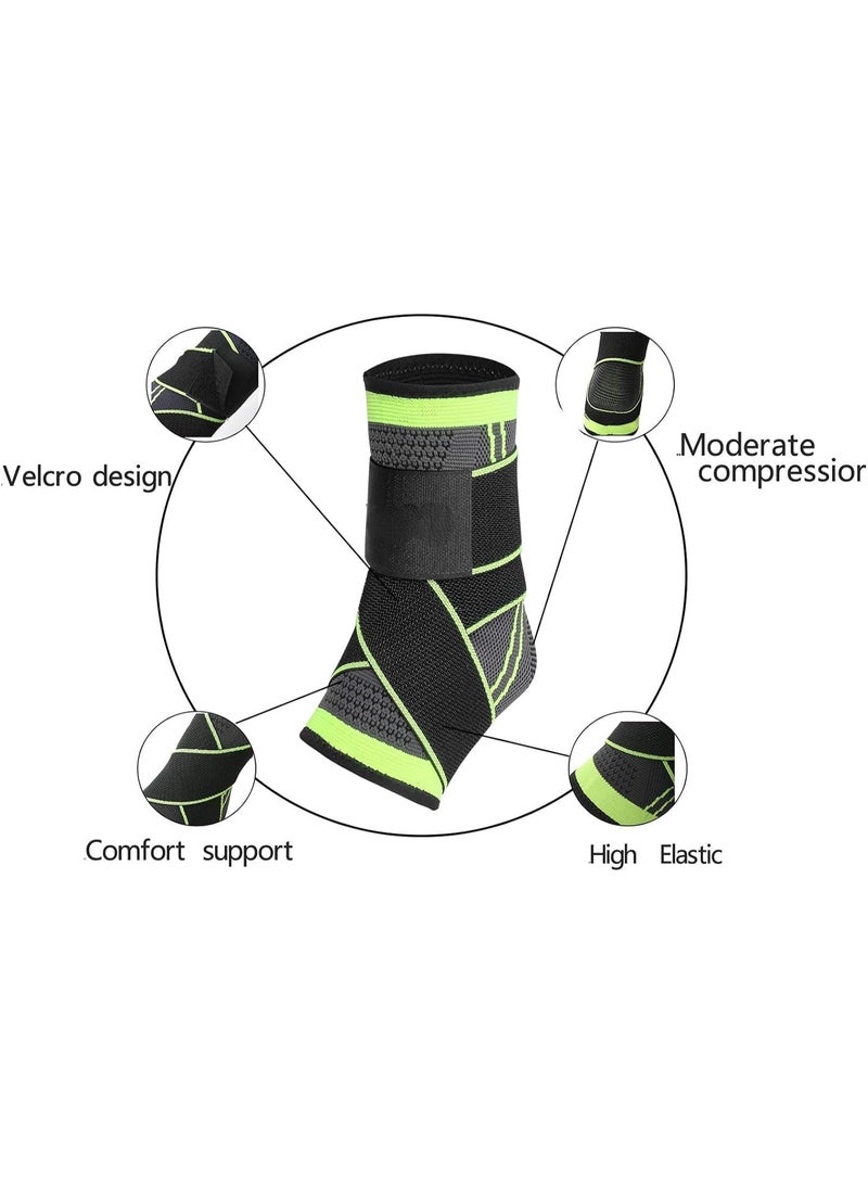 PYC 2 Piece Ankle Protector Adjustable Compression Ankle Support Brace For Running Sports Football and Basketball - Image 5