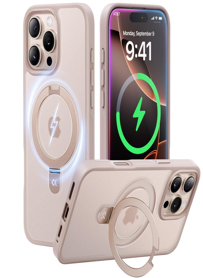 جراب CASEKOO مصمم خصيصًا لهاتف iPhone 16 Pro مع حامل مغناطيسي غير مرئي [حماية من السقوط وفقًا للمعايير العسكرية] [متوافق مع MagSafe] جراب رفيع شفاف غير لامع لهاتف iPhone 16 Pro مقاس 6.3 بوصة 2024، - Image 1