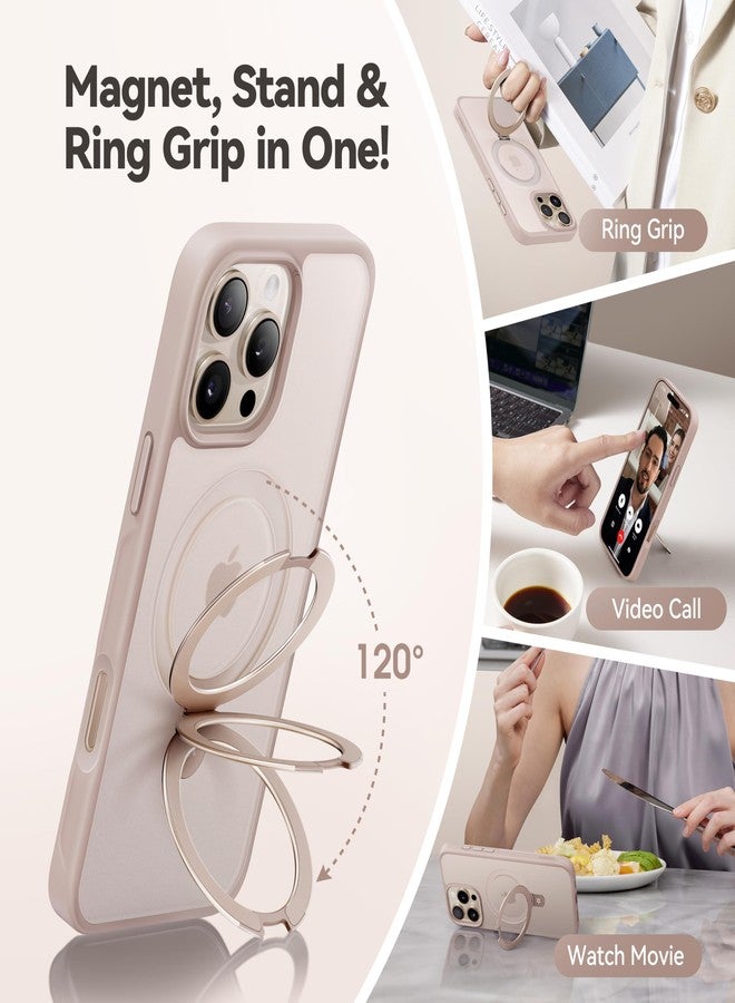 جراب CASEKOO مصمم خصيصًا لهاتف iPhone 16 Pro مع حامل مغناطيسي غير مرئي [حماية من السقوط وفقًا للمعايير العسكرية] [متوافق مع MagSafe] جراب رفيع شفاف غير لامع لهاتف iPhone 16 Pro مقاس 6.3 بوصة 2024، - Image 3