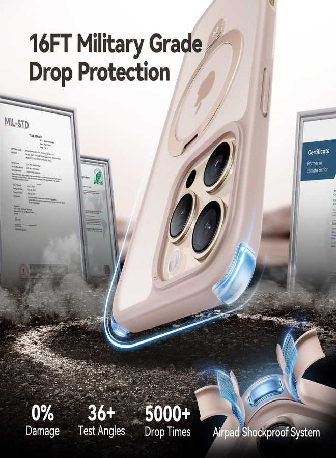 جراب CASEKOO مصمم خصيصًا لهاتف iPhone 16 Pro مع حامل مغناطيسي غير مرئي [حماية من السقوط وفقًا للمعايير العسكرية] [متوافق مع MagSafe] جراب رفيع شفاف غير لامع لهاتف iPhone 16 Pro مقاس 6.3 بوصة 2024، - Image 5