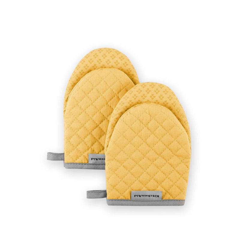 KitchenAid Asteroid Mini Oven Mitt  5.5""x8""  Buttercup 2 Count - Image 1