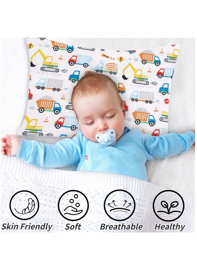 طفل رضيع أكياس وسادة Trcuk نمط الطفل المخدة تناسب الأطفال والوسائد السفر 13 × 18 14 × 19 الوسائد القطنية الناعمة غطاء مجموعة من 2 جيب مغلف دائم مخيط بشكل جيد صبي فتاة سرير الفراش - Image 4