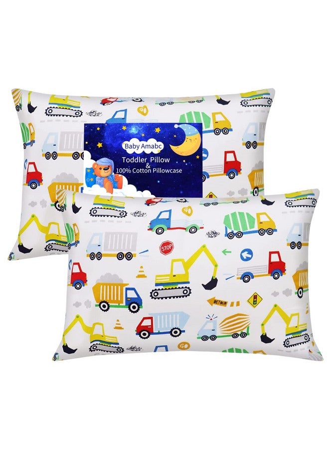 طفل رضيع أكياس وسادة Trcuk نمط الطفل المخدة تناسب الأطفال والوسائد السفر 13 × 18 14 × 19 الوسائد القطنية الناعمة غطاء مجموعة من 2 جيب مغلف دائم مخيط بشكل جيد صبي فتاة سرير الفراش - Image 1