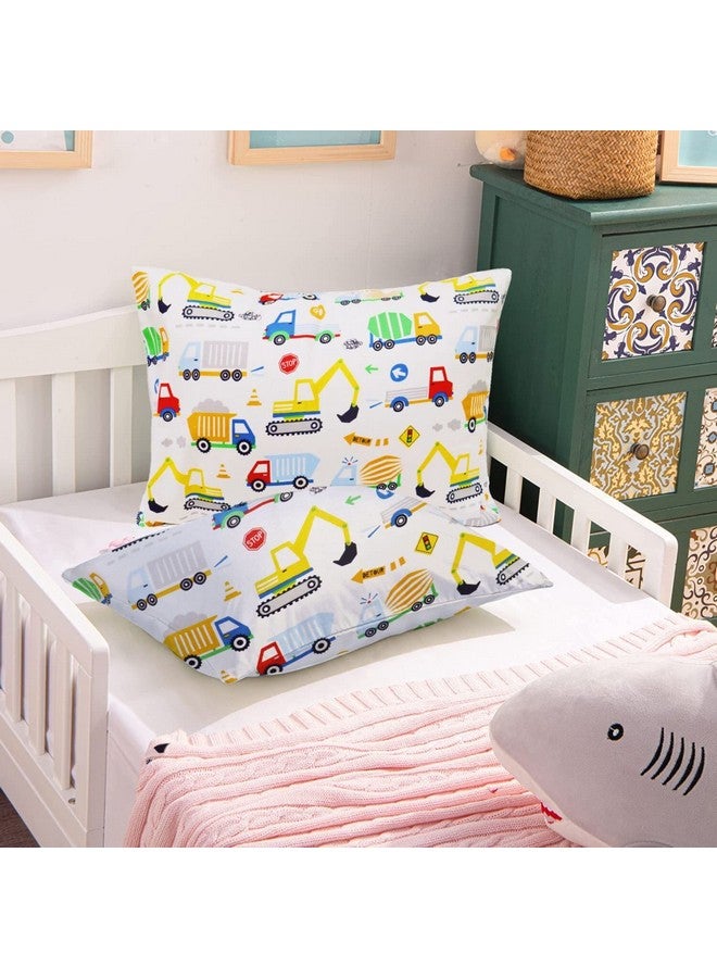 طفل رضيع أكياس وسادة Trcuk نمط الطفل المخدة تناسب الأطفال والوسائد السفر 13 × 18 14 × 19 الوسائد القطنية الناعمة غطاء مجموعة من 2 جيب مغلف دائم مخيط بشكل جيد صبي فتاة سرير الفراش - Image 2