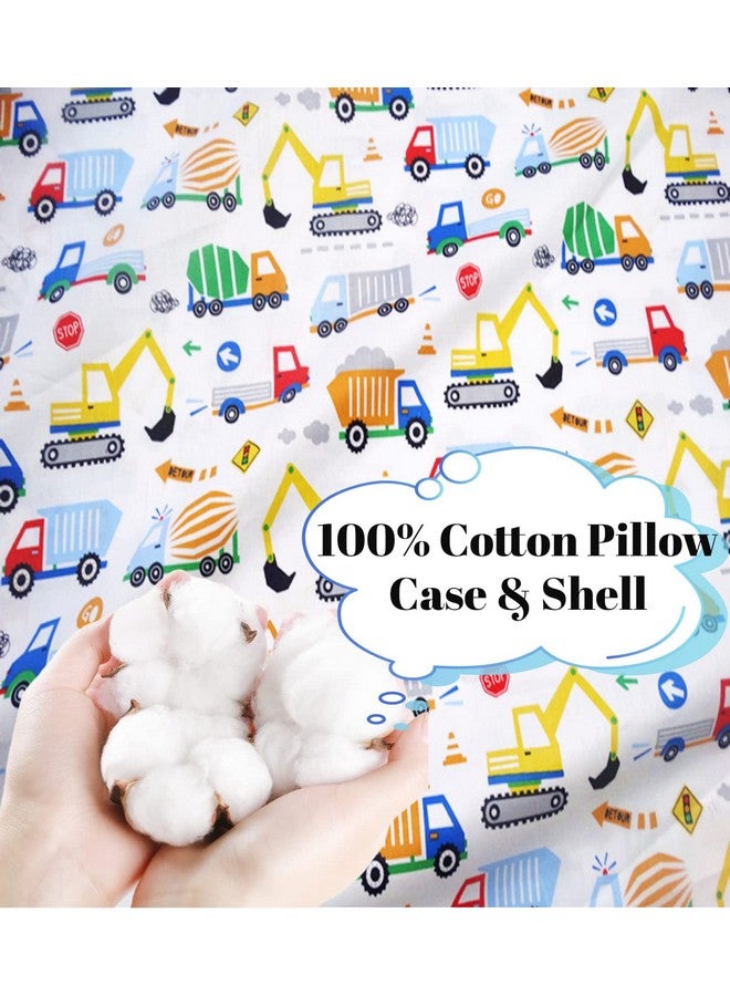 طفل رضيع أكياس وسادة Trcuk نمط الطفل المخدة تناسب الأطفال والوسائد السفر 13 × 18 14 × 19 الوسائد القطنية الناعمة غطاء مجموعة من 2 جيب مغلف دائم مخيط بشكل جيد صبي فتاة سرير الفراش - Image 3