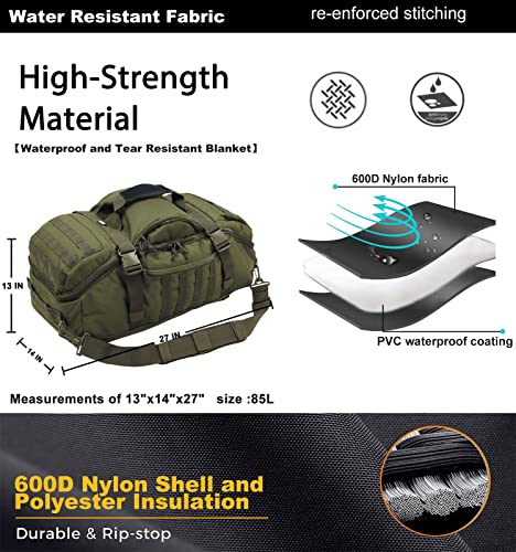 Miramrax Travel Duffle Bag Backpack for Men - Large Tactical Bags Weekender Gym Bag for Overnight Traveling Military Workout Deployment Sports (Green, 80L) - Image 5