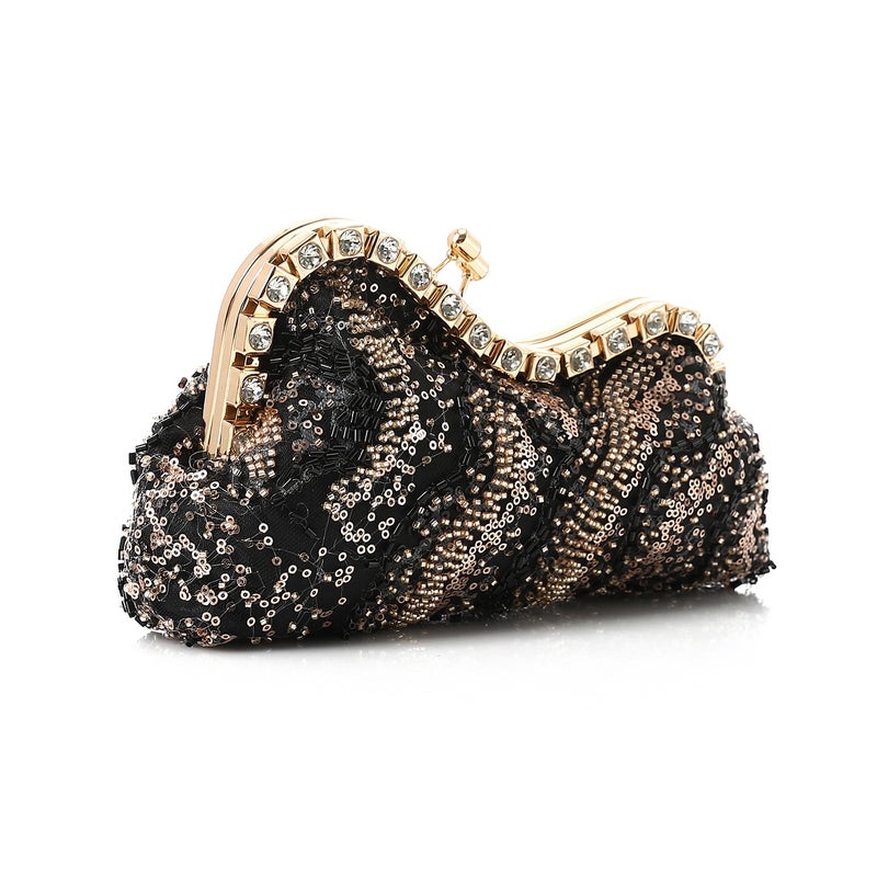 Mr.joe Beaded & Sequin Embellished Evening Clutch Black - Image 2