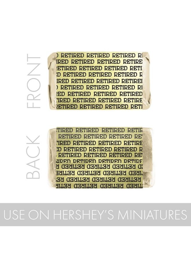 DISTINCTIVS Black And Gold Retirement Mini Candy Bar Wrappers Shiny Foil 45 Stickers - Image 5