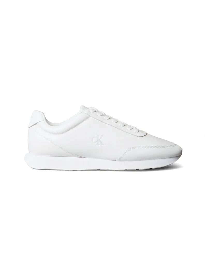Calvin Klein Jeans Leather Signature Logo Runner Sneakers