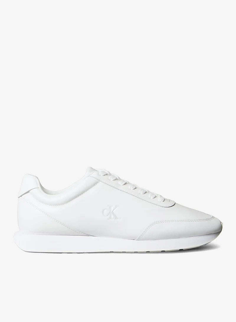 Calvin Klein Jeans Leather Signature Logo Runner Sneakers