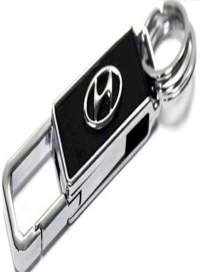 مفتاح سيارة سلسلة مفاتيح جلد أسود مع خطاف معدني