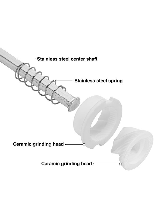 Fissman مطحنة ملح وفلفل يدوية 16.5 سم، مطحنة سيراميك بني فاتح، مطحنة توابل قابلة للتعديل للفلفل، الملح، والتوابل الجافة، مطحنة مطبخ سهلة التعبئة - Image 3