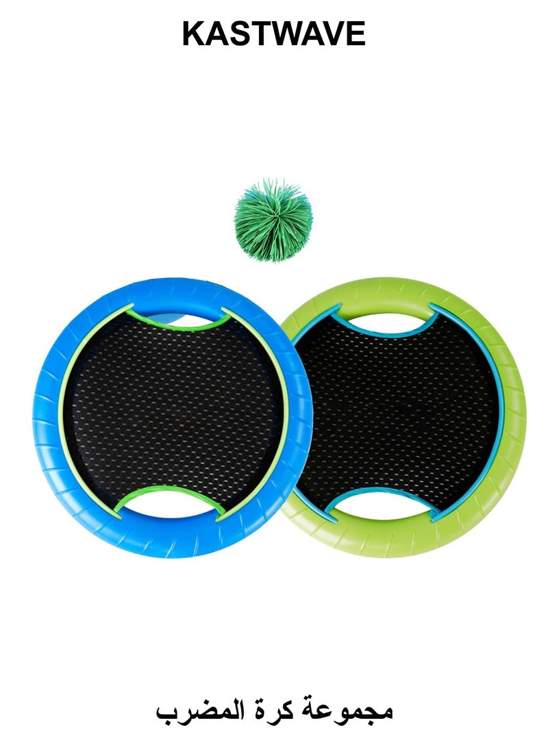 KASTWAVE Paddles Balls and Bouncy Balls Set, Portable Toss and Catch Balls for Kids or Adults Indoor Outdoor Activities, Sport Game for Swing Racket in Beach Pool Backyard Playground Lawn Park or Court - Image 1
