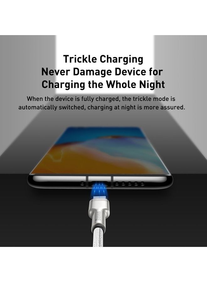 بيسوس كابل نقل بيانات وشحن سريع USB إلى Type-C بقوة 66 وات بطرف معدني بطول 1 متر من سلسلة كافولي لهاتف هواوي P30 وP20 لايت، وP20 وميت 20، وميت 20 برو، وميت RS، وهونر فيو 20 وهونر ماجيك 2 وما إلى ذلك، وكافة الأجهزة التي تعمل بنظام التشغيل أندرويد أبيض - Image 5