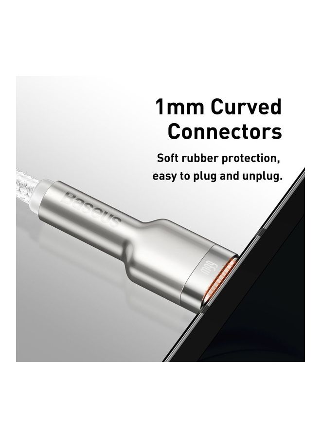 بيسوس كابل نقل بيانات وشحن سريع USB إلى Type-C بقوة 66 وات بطرف معدني بطول 1 متر من سلسلة كافولي لهاتف هواوي P30 وP20 لايت، وP20 وميت 20، وميت 20 برو، وميت RS، وهونر فيو 20 وهونر ماجيك 2 وما إلى ذلك، وكافة الأجهزة التي تعمل بنظام التشغيل أندرويد أبيض - Image 4