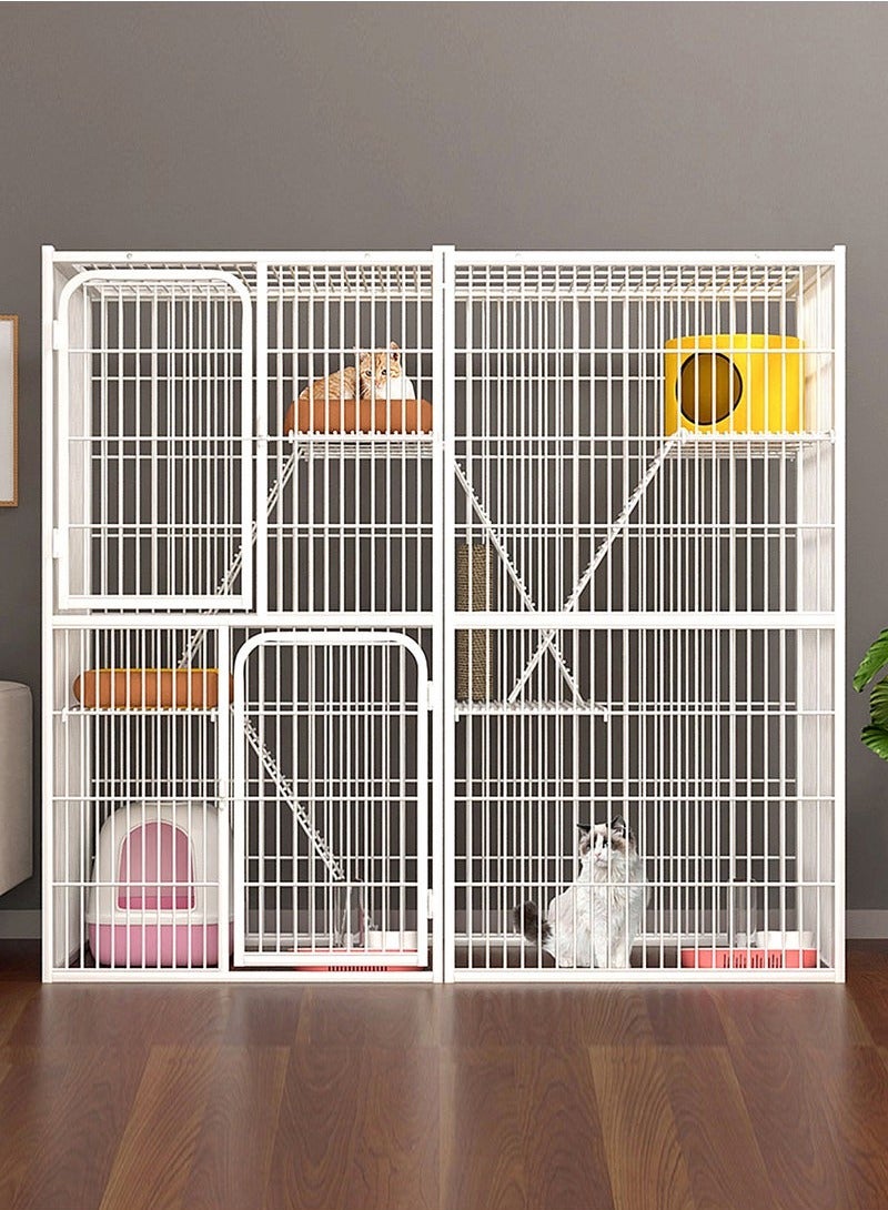 XiuWoo 142x54x130cm Cat Cage Crate Cat Kennel Cat Playpen, Metal Kitten House, Pet Playpen Small Animal Cage, Playpen Box Crate Ideal for Kittens, Puppies, Rabbits, Chinchillas - Image 2