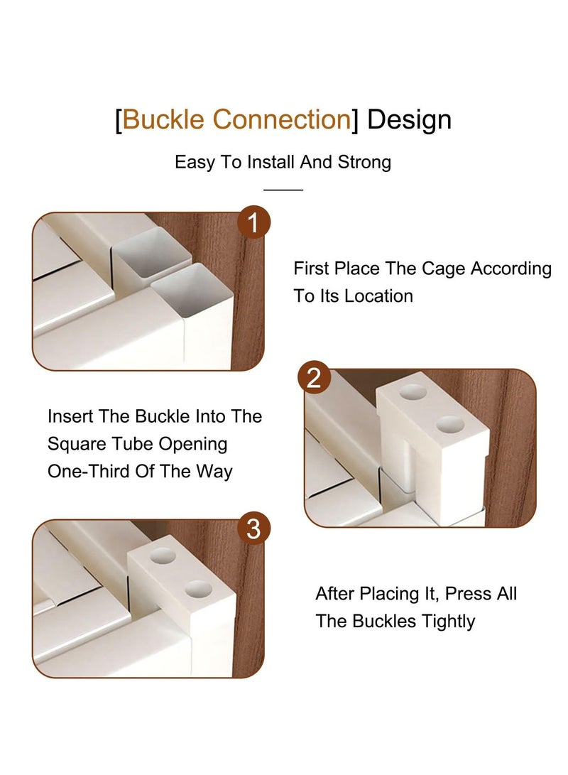 XiuWoo 142x54x130cm Cat Cage Crate Cat Kennel Cat Playpen, Metal Kitten House, Pet Playpen Small Animal Cage, Playpen Box Crate Ideal for Kittens, Puppies, Rabbits, Chinchillas - Image 5