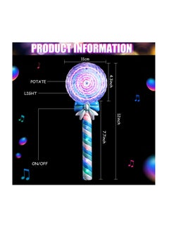 SYOSI 2 PCS Light Up Spinning Lollipop Wand, 12 Inch LED Princess Wand, Princess Glitter Light up Wand, Suitable for Pretend Play Prop, Carnival Prize (Pink, Blue）  - Image 4