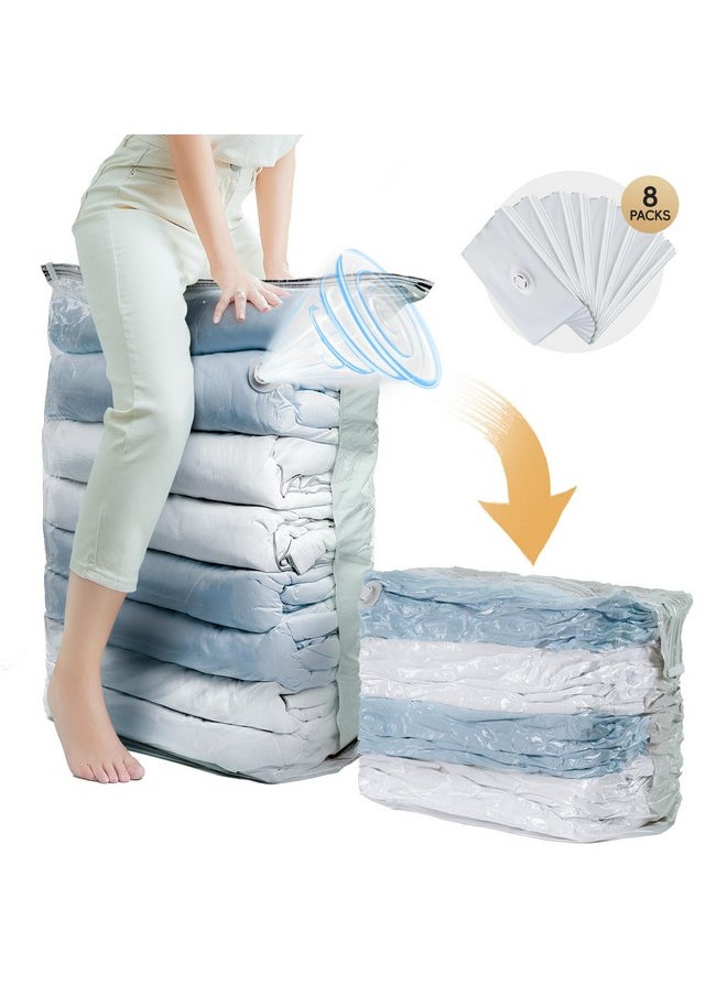 Taili TAILI 8 Pack Vacuum Storage Bags, Jumbo Cube (31x40x15 Inch), Extra Large Vacuum Seal Bags for Clothes, Comforters and Blankets, Bedding, Closet Organization, Cream  - Image 1