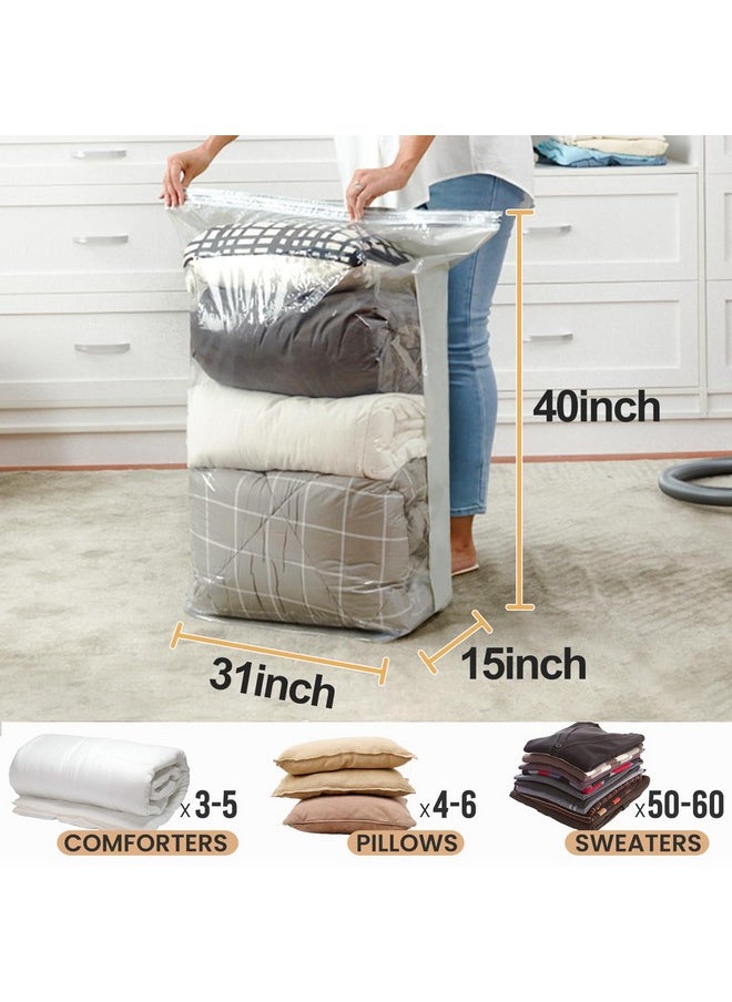 Taili TAILI 8 Pack Vacuum Storage Bags, Jumbo Cube (31x40x15 Inch), Extra Large Vacuum Seal Bags for Clothes, Comforters and Blankets, Bedding, Closet Organization, Cream  - Image 3