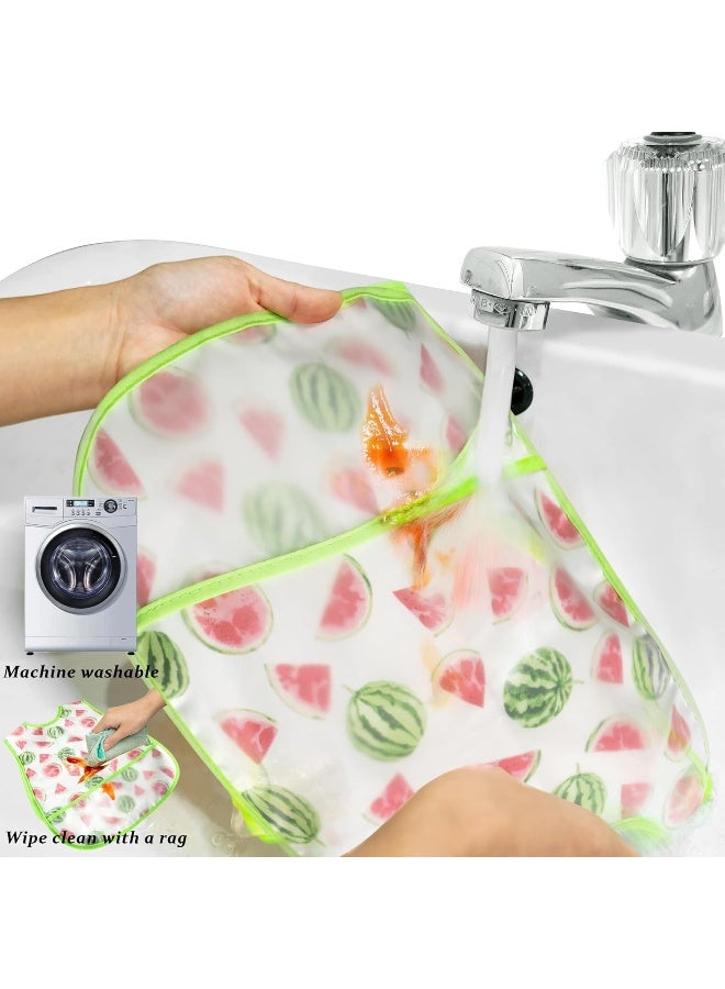 R HORSE 5Pcs Baby Bibs Set Toddler Bibs with Crumb Catcher Pocket & Snap Button Waterproof Baby Feeding Bibs for 6-24 Months - Image 4
