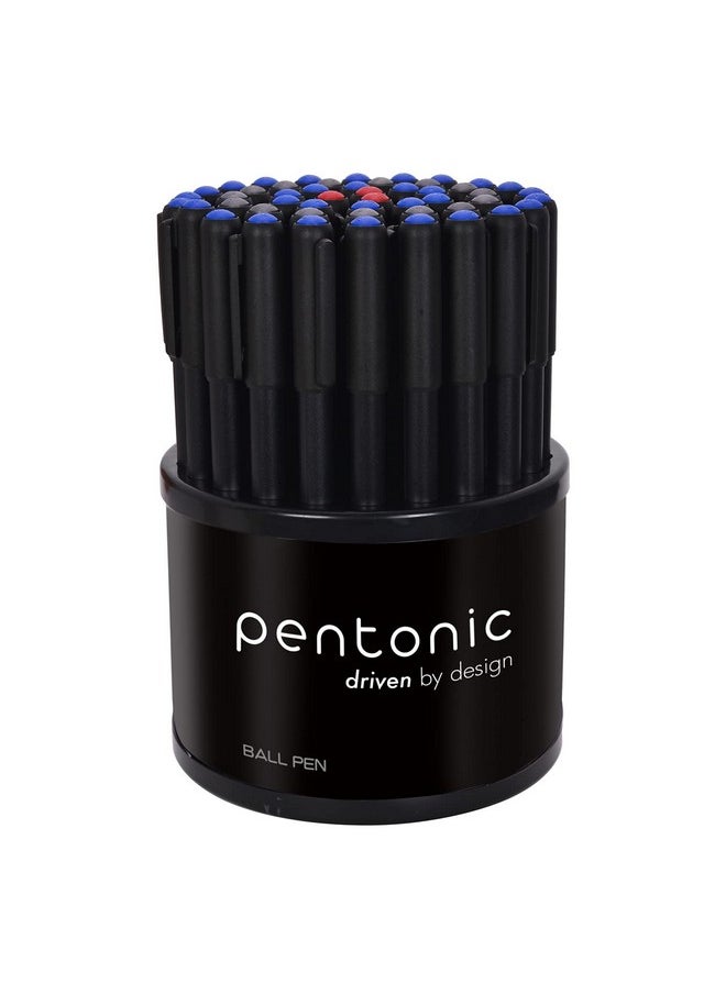 Pentonic Pentonic 0.7mm Ball Point Pen Tumbler Pack | Black Body | Blue, Black & Red Ink | Pack of 50 Pens  - Image 4