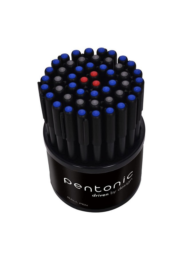 Pentonic Pentonic 0.7mm Ball Point Pen Tumbler Pack | Black Body | Blue, Black & Red Ink | Pack of 50 Pens  - Image 3