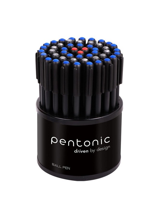 Pentonic Pentonic 0.7mm Ball Point Pen Tumbler Pack | Black Body | Blue, Black & Red Ink | Pack of 50 Pens  - Image 2