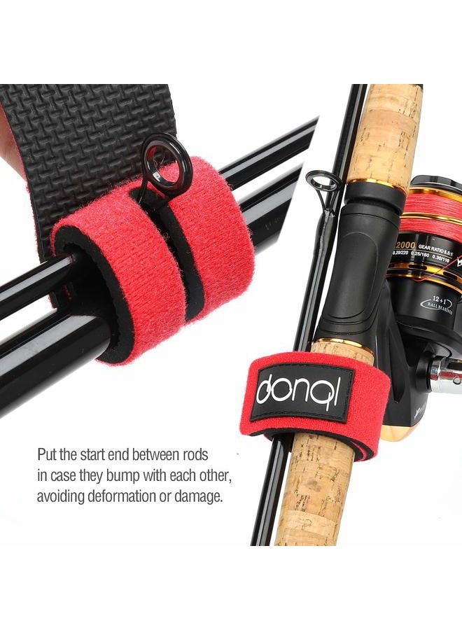 DONQL Fishing Rod Belts Ties Casting Spinning Rod Straps Holders Fishing Tackle Tie Bag Accessories (Black-6PCS) - Image 3