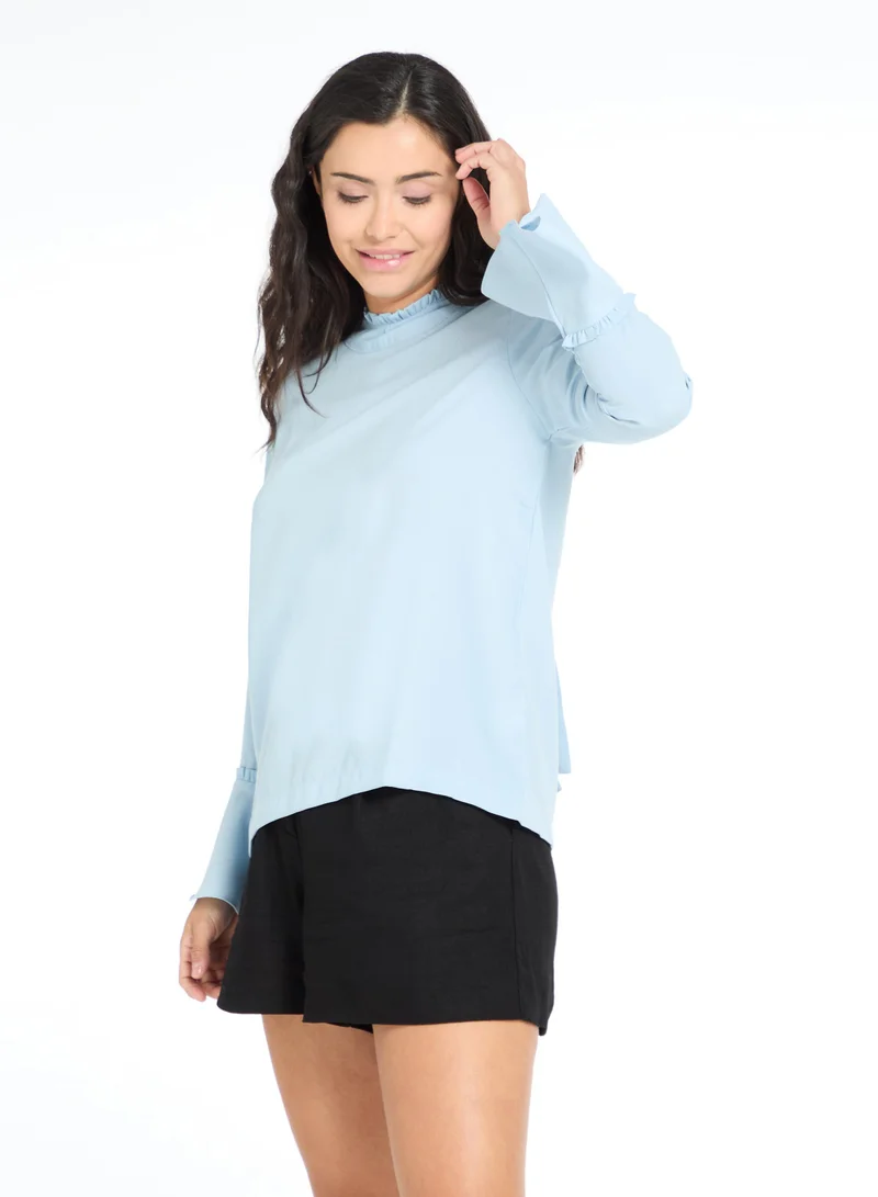 The Label Life Powder Blue Triple Back-Tie Bow Top