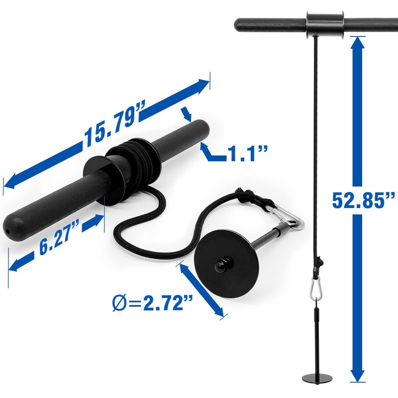 Yes4All Wrist and Forearm Blaster, Wrist & Forearm Roller with Soft Foam Grip Handles for Training, Workout - Fit 1-inch Standard & 2-inch Olympic Weight Plates (Black) - Image 2