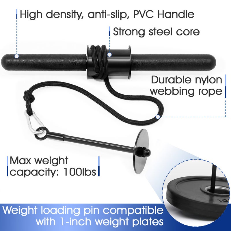 Yes4All Wrist and Forearm Blaster, Wrist & Forearm Roller with Soft Foam Grip Handles for Training, Workout - Fit 1-inch Standard & 2-inch Olympic Weight Plates (Black) - Image 3