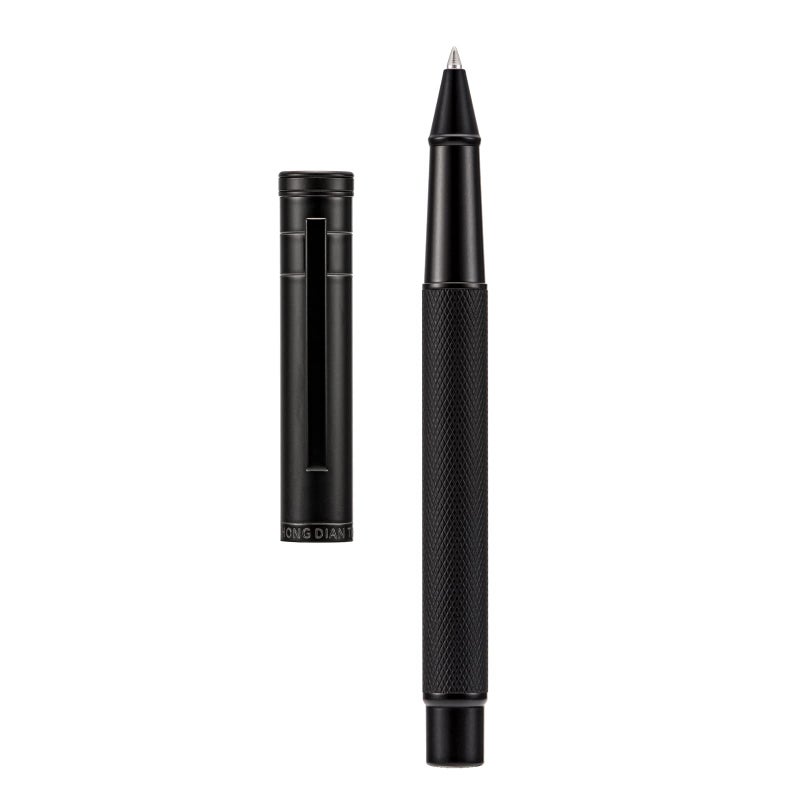 Asvine Hongdian Matte Black Forest Rollerball Pen with Schmidt Black Ink Refill, Classic Design with Metal Case for Business Signature - Image 1