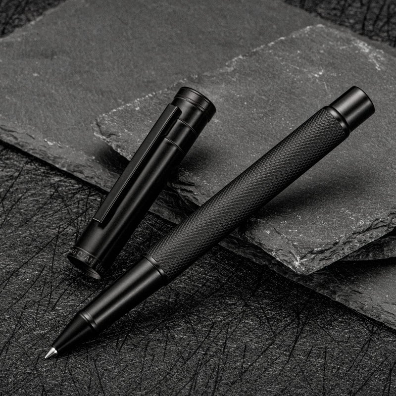 Asvine Hongdian Matte Black Forest Rollerball Pen with Schmidt Black Ink Refill, Classic Design with Metal Case for Business Signature - Image 5