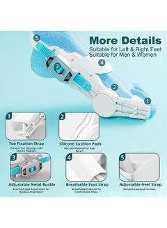 MAANGE Bunion Corrector for Women and Men, Orthopedic Bunions Correction with Non Slip Big Toe Separators, Adjustable Bunion Splint Suitable for Left/Right Feet Bunion Relief (White)  - Image 2