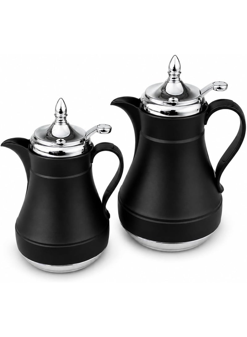 REFAN Premium Tea and Coffee Thermos Set of 2 Pieces 0.6 Liter+1 Liter | High Quality Hospitality Thermos Leak Proof Keeps Drinks Hot for Long Hours (Silver) - Image 5