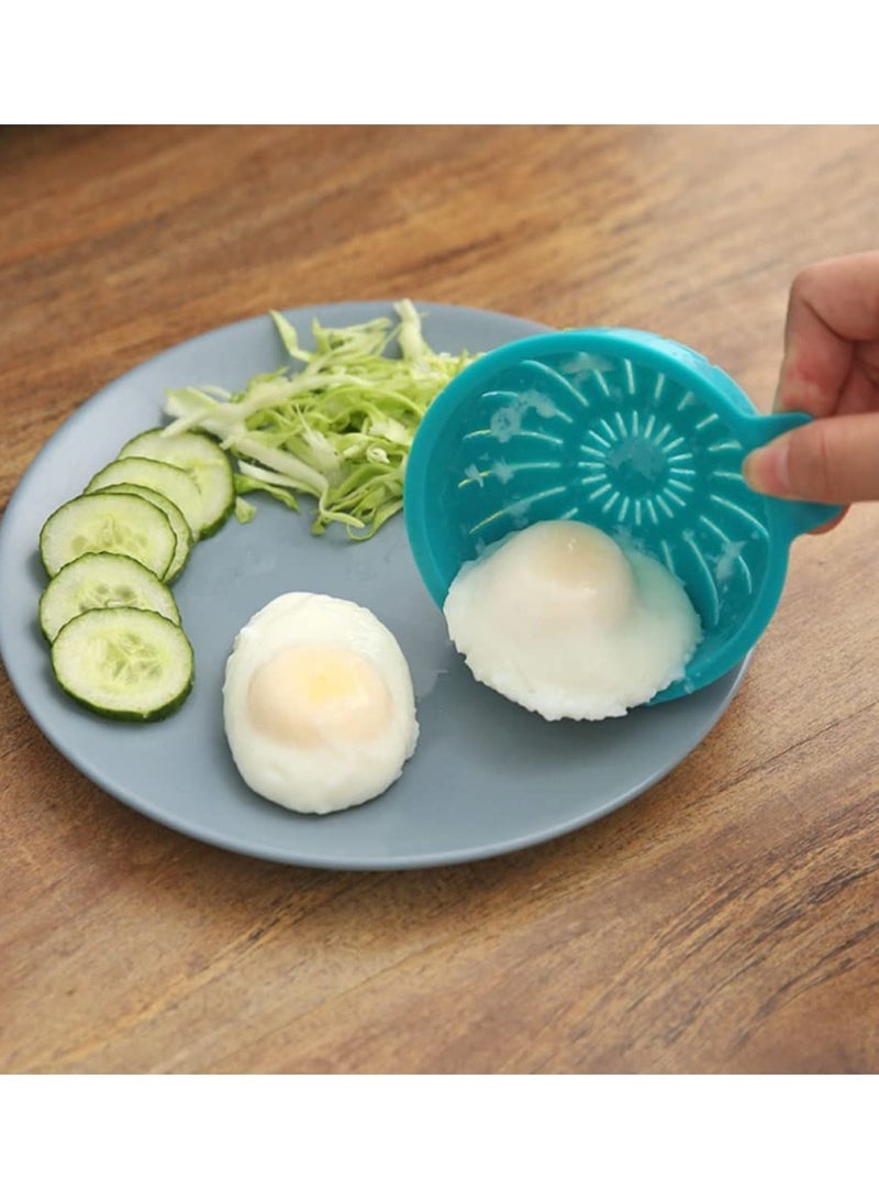 SYOSI Egg Steamer, Egg Poachers, Egg Poacher Cups, Food Grade PP Material Safe and Secure Time Saving and Labor Saving, Multi-Function, for Kitchen Home Ovens Poached Eggs,Blue  - Image 2