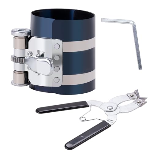 MWMNUN Piston Ring Compressor Tool Car Engine Piston Ring Installer Removal Kit Adjustable Sizes From 218 Inches To 7 Incheswith Piston Installer Plier - Image 1