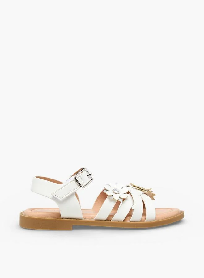 جونيورز Girls Hook and Loop Strap Sandals