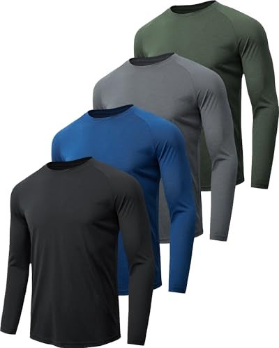 MLYENX 4 Pack Long Sleeve Shirts for Men UPF 50+ UV Sun Protection Quick Dry Moisture Wicking Workout Tee Shirts XL - Image 1