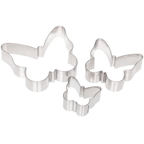 Ateco Plain Edge Butterfly Cutter Set in Assorted Sizes, Stainless Steel, 3 Pc Set - Image 1