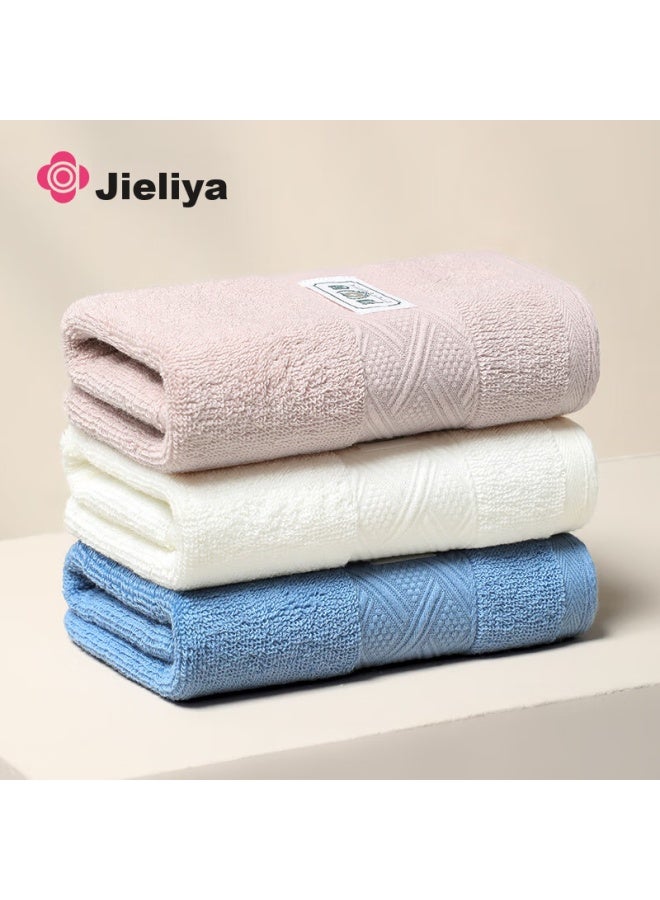 Grace Antibacterial Towel, Xinjiang Cotton, Soft Pure Cotton Face Towel For Home Use, Bath Towel For Couples, 2 Pieces, Blue + Camel - Image 5